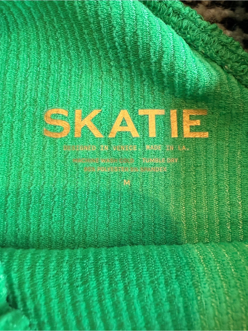 Skatie Bright Green Ribbed Scoop One-Piece Swimsuit - Picture 5 of 5
